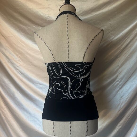 Tyte jeans black and white cowlneck halter club top - Picture 5 of 6